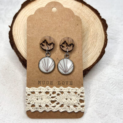 Ohrringe mit Holzelementen